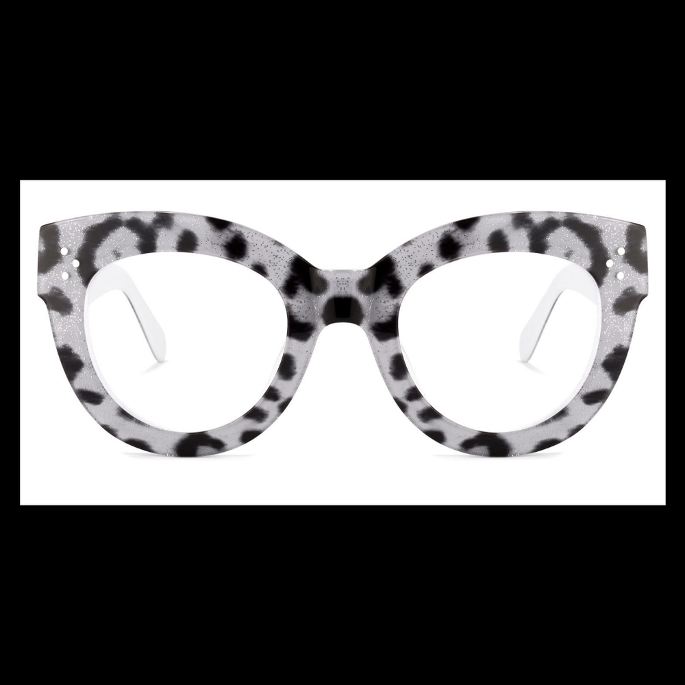 Fabulous Grey and Black Leopard Print Glasses! Brand New With Eye Case!